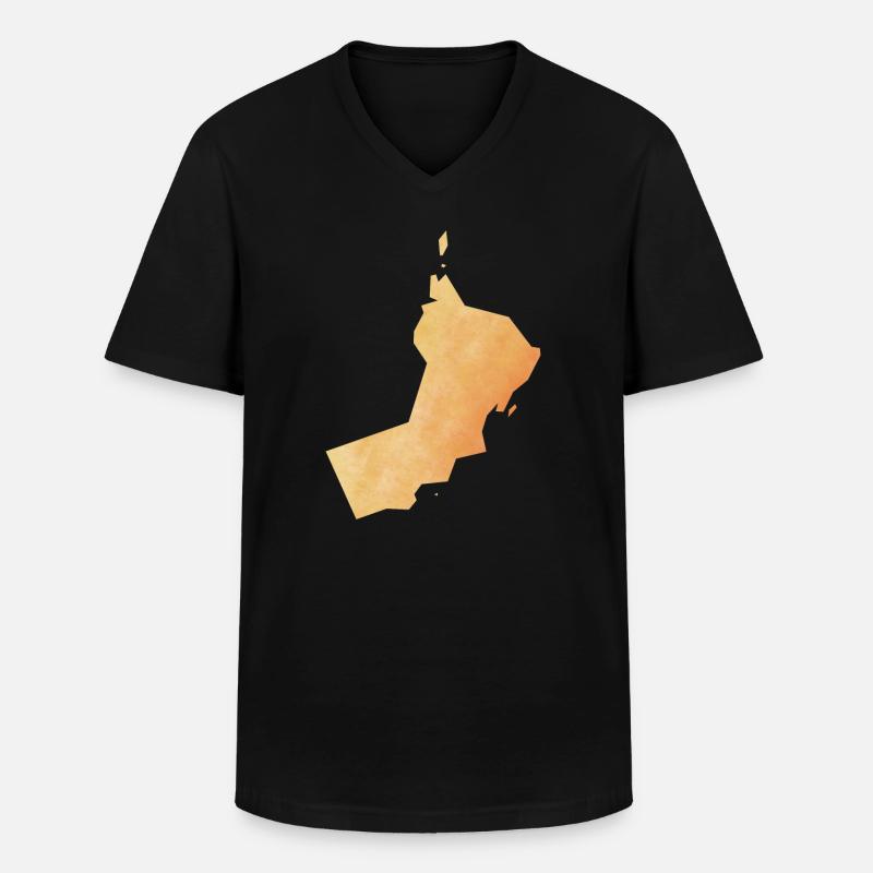Oman - Männer-T-Shirt mit V-Ausschnitt - Schwarz