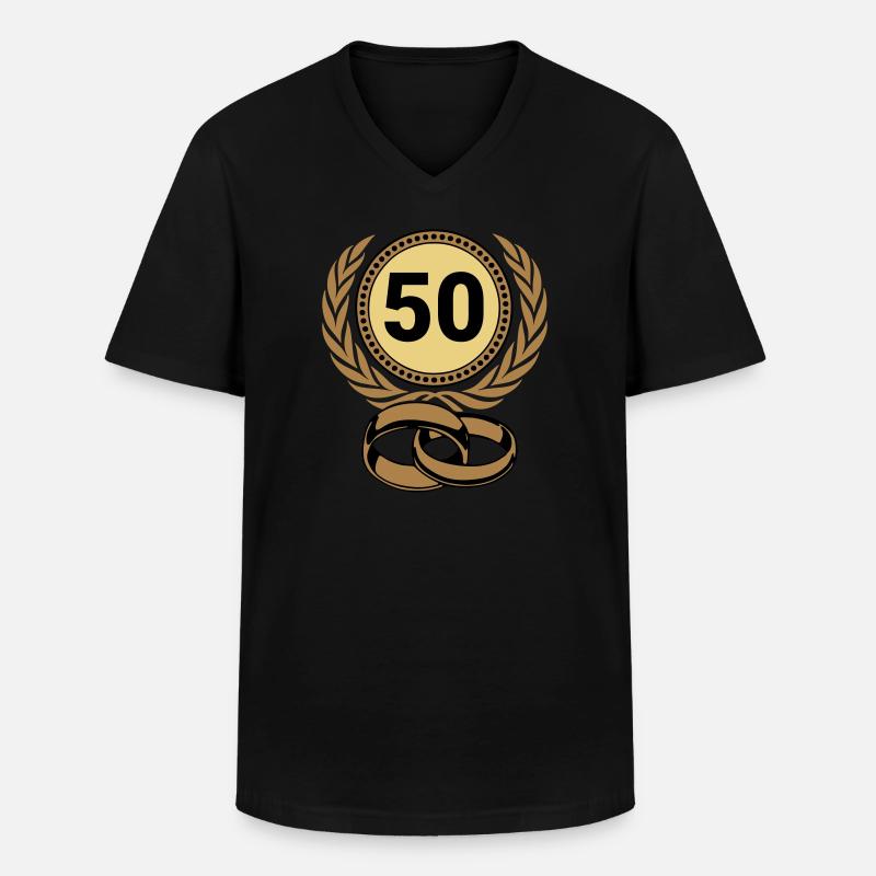 Nozze d'Oro, 50 anni (25) - Maglietta da uomo classica con scollo a V - nero