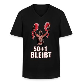 Fussball Ultras Fan Pyro Tradition - Männer-T-Shirt mit V-Ausschnitt - Schwarz - Vorne - AI Model Male 178 dark (178cm)