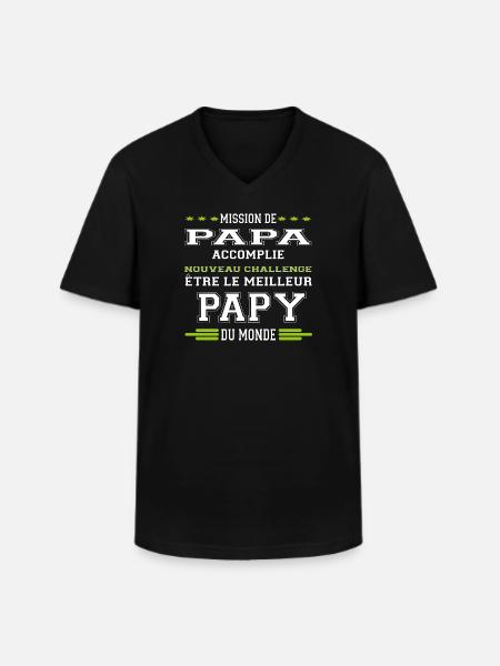 Futur papy - T-shirt col V Homme - noir