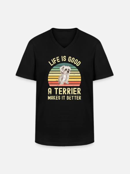 West Highland White Terrier - Men's V-Neck T-Shirt - black
