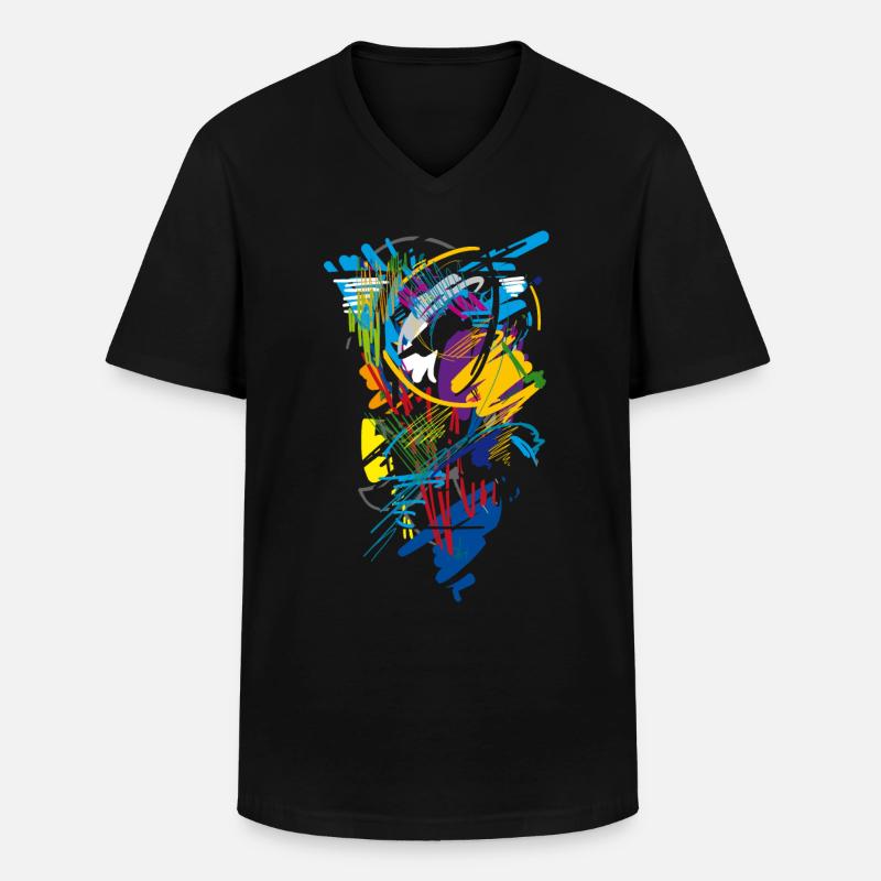 Kunst - Männer-T-Shirt mit V-Ausschnitt - Schwarz