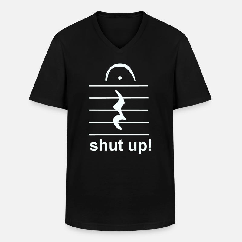 pause musicale silencieuse - T-shirt col V Homme - noir