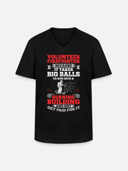 Volunteer Firefighter Firefighter Volunteers - Men's V-Neck T-Shirt - black