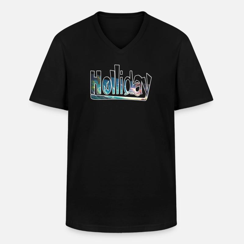 Holliday - Männer-T-Shirt mit V-Ausschnitt - Schwarz