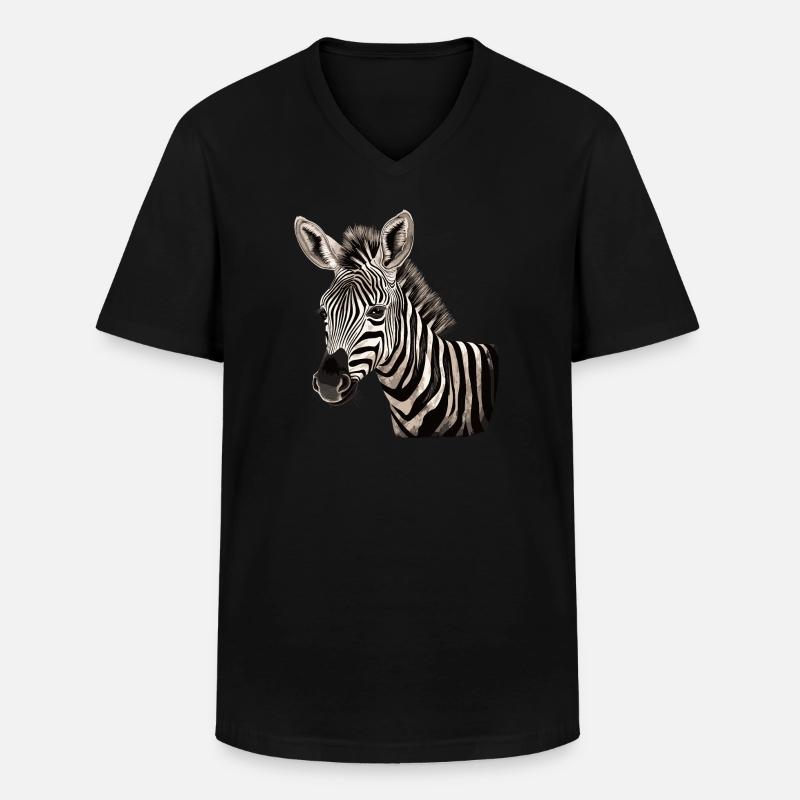 Zebra Afrika Tier - Männer-T-Shirt mit V-Ausschnitt - Schwarz