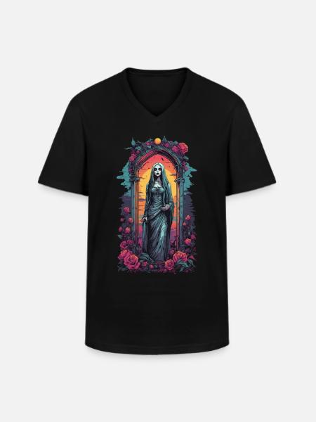 Occult Gothic Aesthetic Retro Wave Streetwear - Men's V-Neck T-Shirt - black