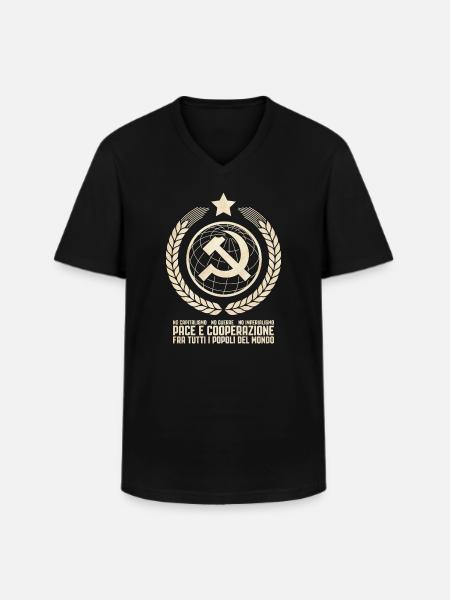 Internationalisme communiste - T-shirt col V Homme - noir