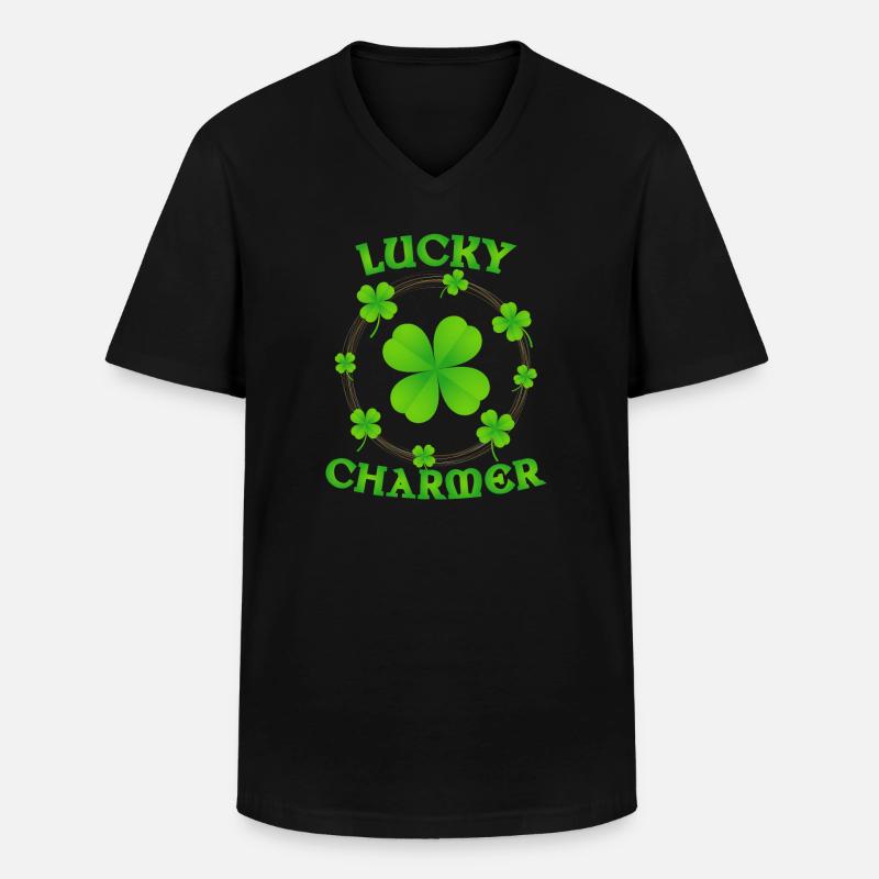 Lucky Charmer St Patricks Day - Männer-T-Shirt mit V-Ausschnitt - Schwarz