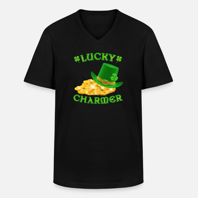 Lucky Charmer St Patricks Day - Männer-T-Shirt mit V-Ausschnitt - Schwarz