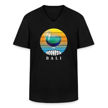 Bali - Indonésie - T-shirt col V Homme - noir - Devant - AI Model Male 178 dark (178cm)