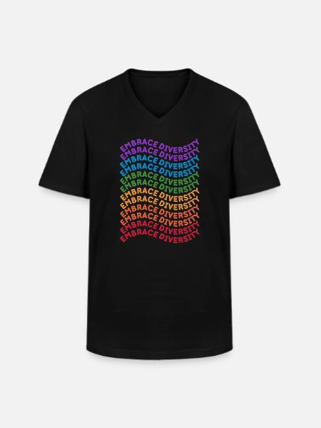 Embrasser la diversité - T-shirt col V Homme - noir