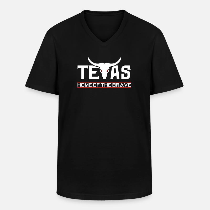 Texas - Männer-T-Shirt mit V-Ausschnitt - Schwarz