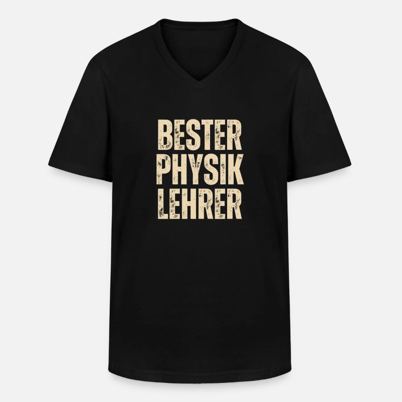 BESTER PHYSIKLEHRER - Männer-T-Shirt mit V-Ausschnitt - Schwarz