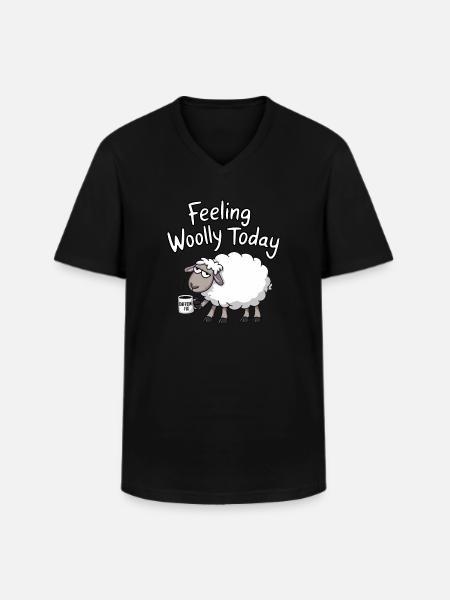Feeling Woolly today - Männer-T-Shirt mit V-Ausschnitt - Schwarz