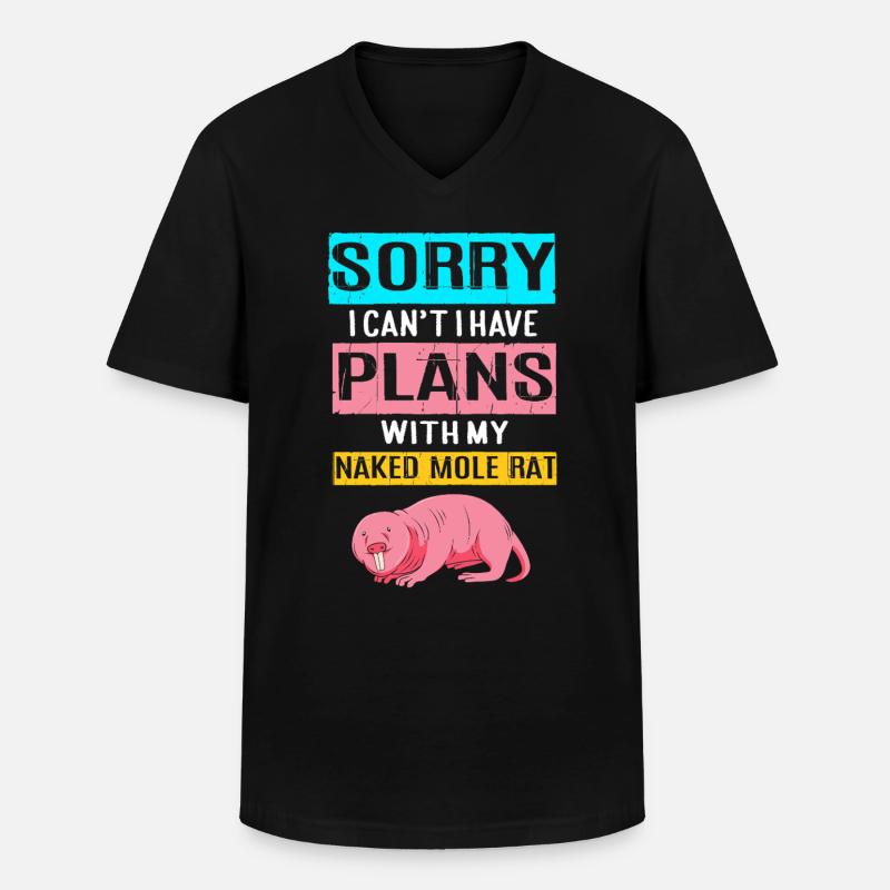 Nacktmull - Männer-T-Shirt mit V-Ausschnitt - Schwarz