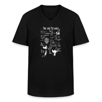 Weltübernahme – Schlauer Mäuse-Masterplan - Männer-T-Shirt mit V-Ausschnitt - Schwarz - Vorne - AI Model Male 178 dark (178cm)