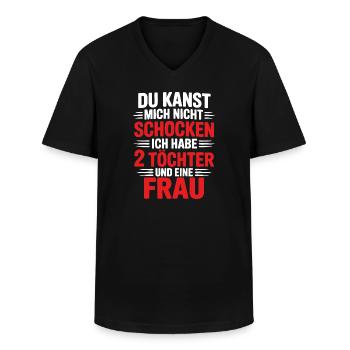 Du kannst mich nicht schocken - Nerven aus Stahl - Männer-T-Shirt mit V-Ausschnitt - Schwarz - Vorne - AI Model Male 178 dark (178cm)