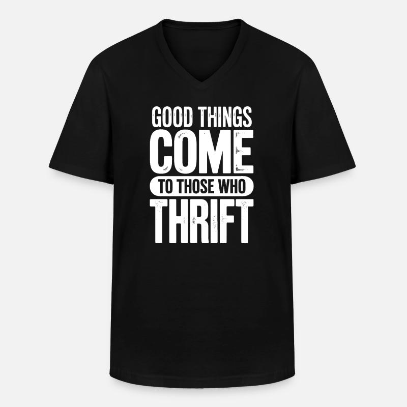 Thrift Chic Gute Dinge - Männer-T-Shirt mit V-Ausschnitt - Schwarz