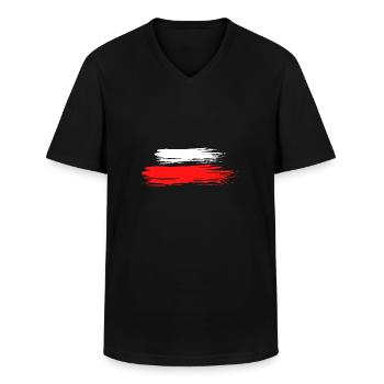 Long-distance route - Men's V-Neck T-Shirt - black - Front - AI Model Male 178 dark (178cm)