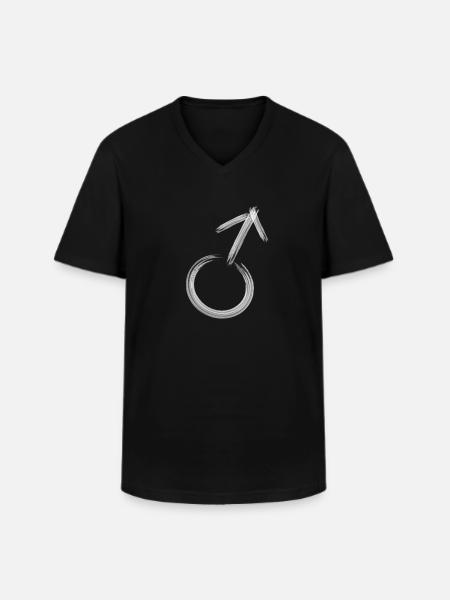Mann Maenner Symbol - Männer-T-Shirt mit V-Ausschnitt - Schwarz