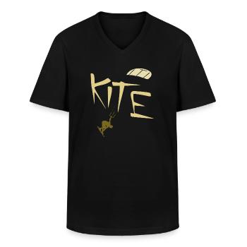 Kite Surfen - Männer-T-Shirt mit V-Ausschnitt - Schwarz - Vorne - AI Model Male 178 dark (178cm)
