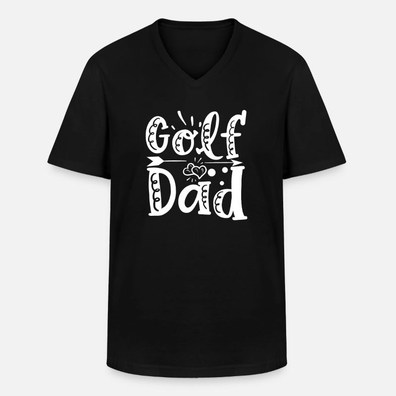 Golf Dad - Männer-T-Shirt mit V-Ausschnitt - Schwarz