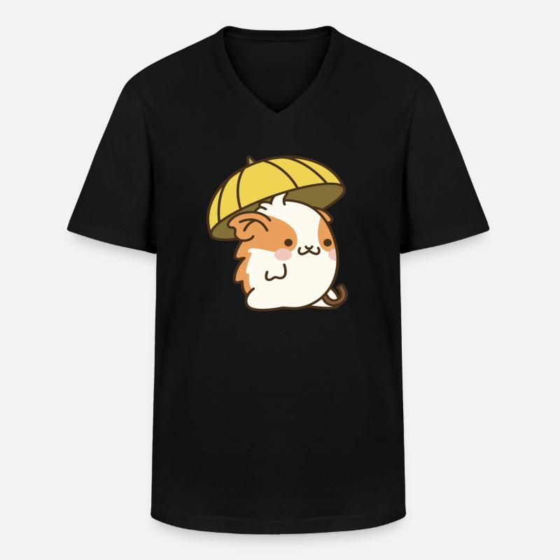 Regenschirm Hamster - Männer-T-Shirt mit V-Ausschnitt - Schwarz