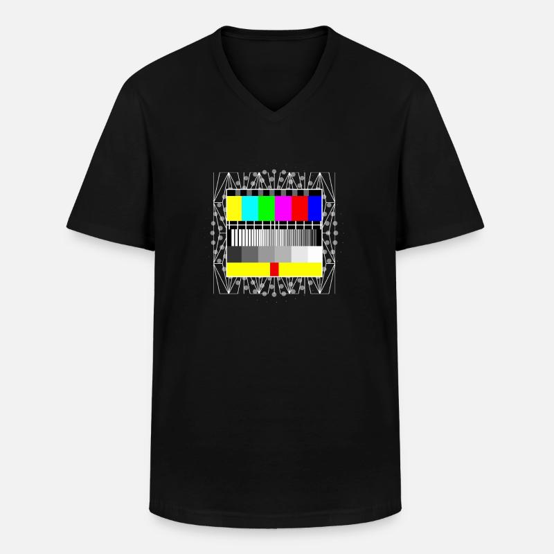 Fernseher - Männer-T-Shirt mit V-Ausschnitt - Schwarz