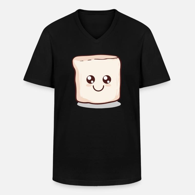 Kawaii Marshmallow | S'more | Camping - Men's V-Neck T-Shirt - black