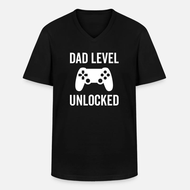 Dad Level freigeschaltet - Männer-T-Shirt mit V-Ausschnitt - Schwarz