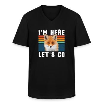 Renard - T-shirt col V Homme - noir - Devant - AI Model Male 178 dark (178cm)