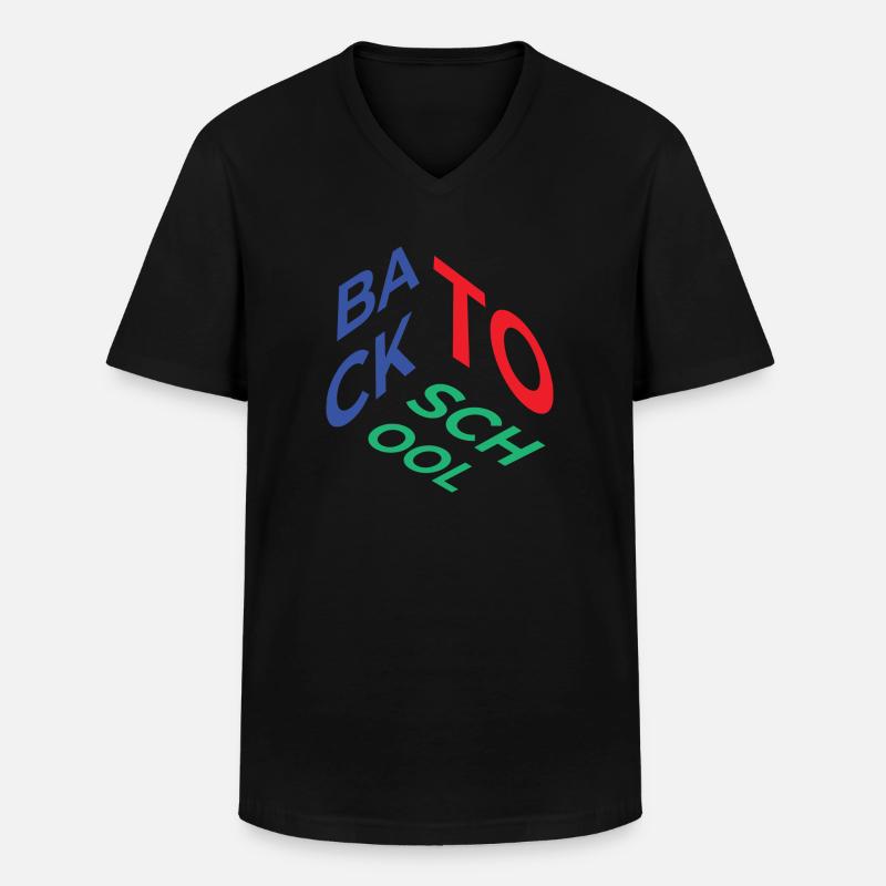 Back to School - Männer-T-Shirt mit V-Ausschnitt - Schwarz