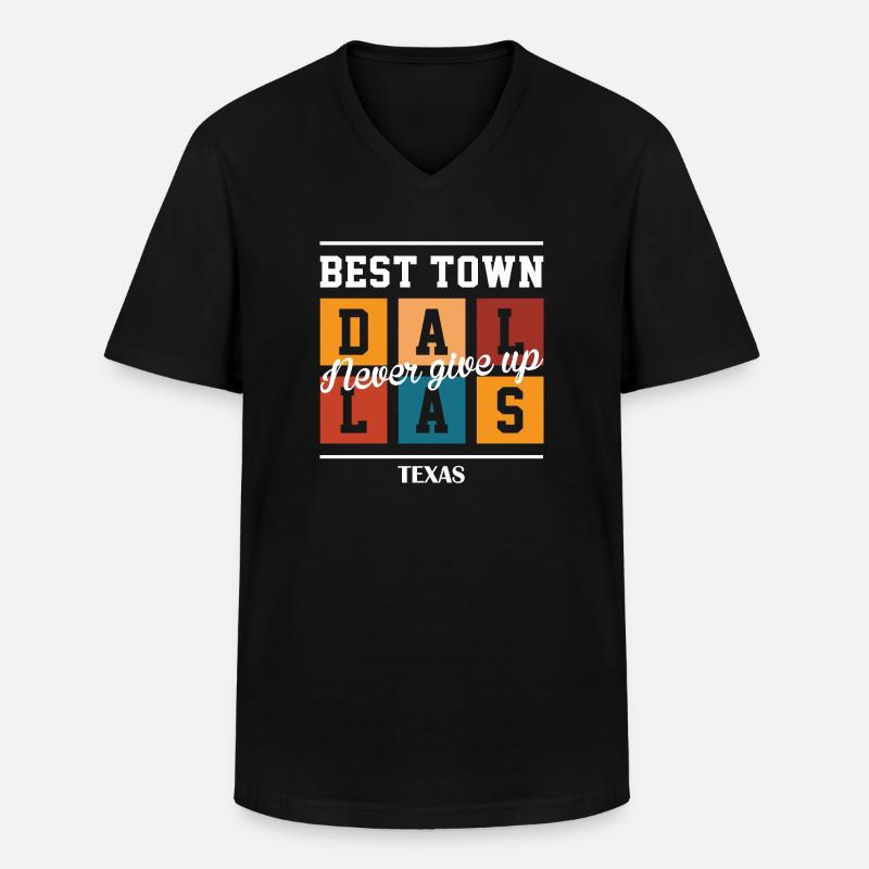 Best Town - Männer-T-Shirt mit V-Ausschnitt - Schwarz