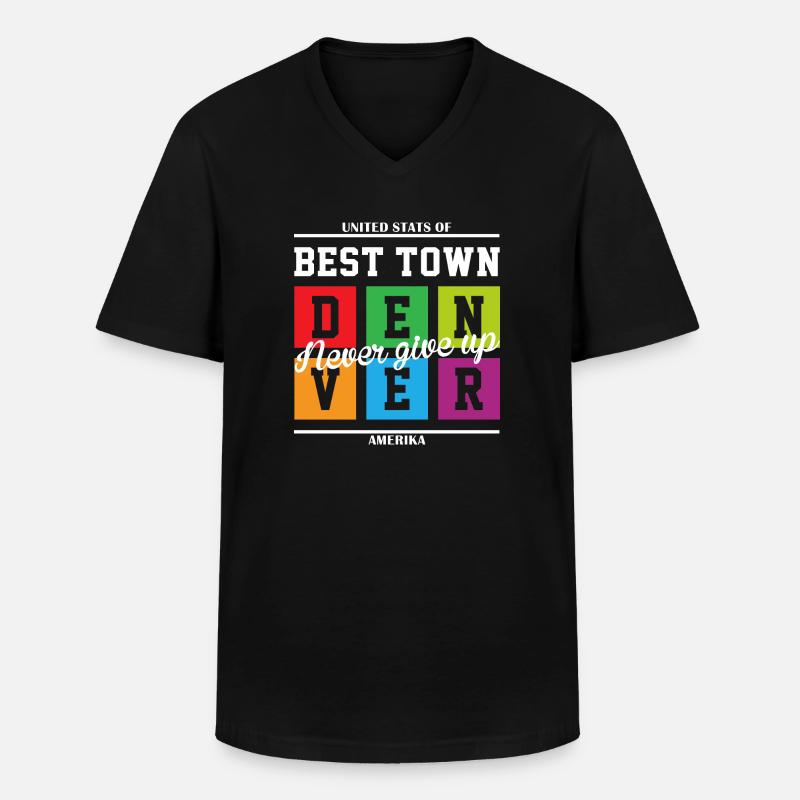 Best Town - Männer-T-Shirt mit V-Ausschnitt - Schwarz