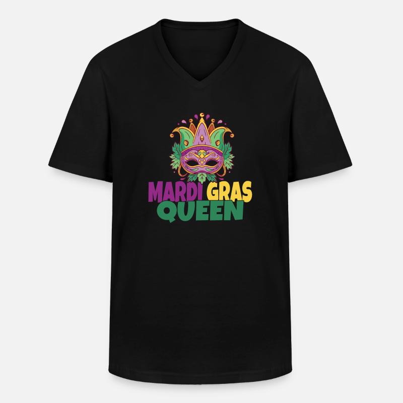 Mardi Gras Queen - Männer-T-Shirt mit V-Ausschnitt - Schwarz