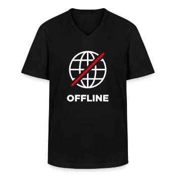 Offline - Männer-T-Shirt mit V-Ausschnitt - Schwarz - Vorne - AI Model Male 178 dark (178cm)