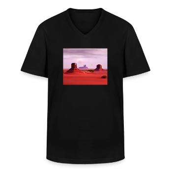 Monument Valley - Men's V-Neck T-Shirt - black - Front - AI Model Male 178 dark (178cm)