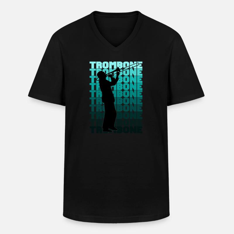 Trombone - Männer-T-Shirt mit V-Ausschnitt - Schwarz