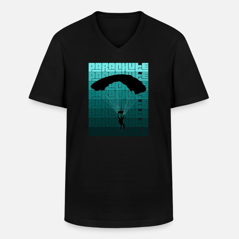 Fallschirm - Männer-T-Shirt mit V-Ausschnitt - Schwarz