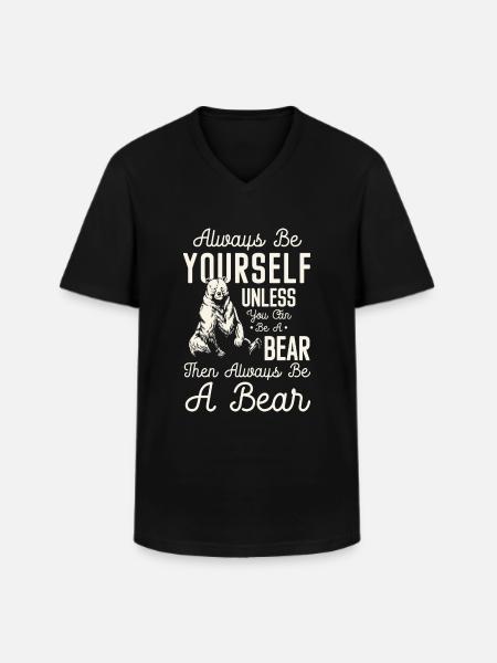 Wild Bearskin Zodiac Signs - Men's V-Neck T-Shirt - black