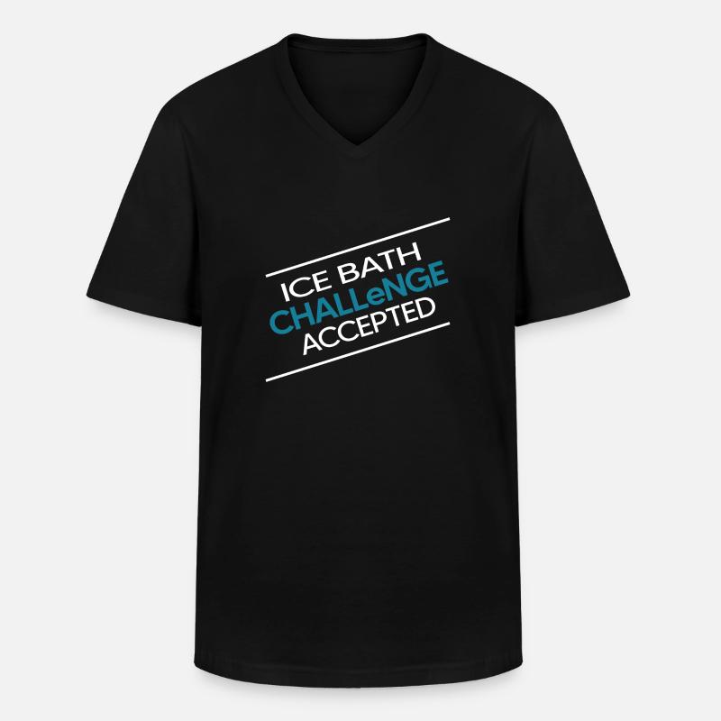 Eisbaden Winterschwimmer "ice-bath-challenge" - Männer-T-Shirt mit V-Ausschnitt - Schwarz