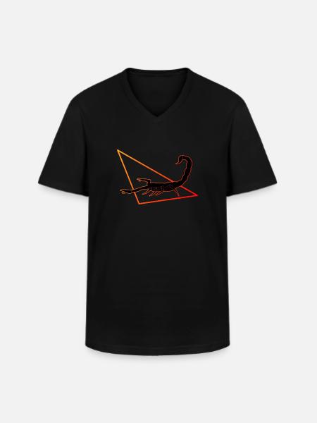 Skorpion in rot/orange - Männer-T-Shirt mit V-Ausschnitt - Schwarz