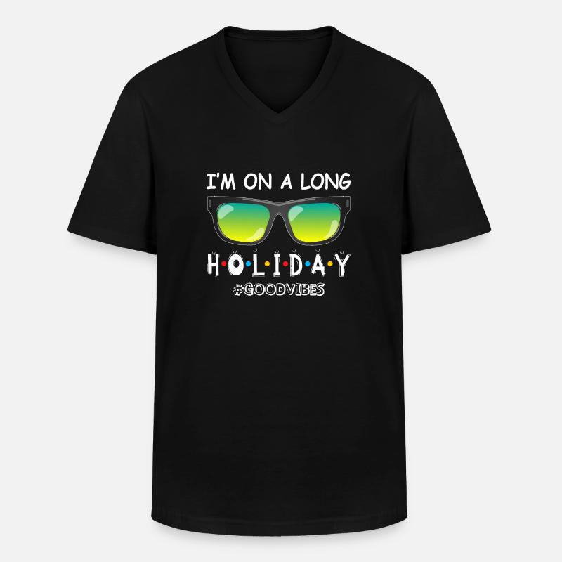 I’m on holiday - Männer-T-Shirt mit V-Ausschnitt - Schwarz