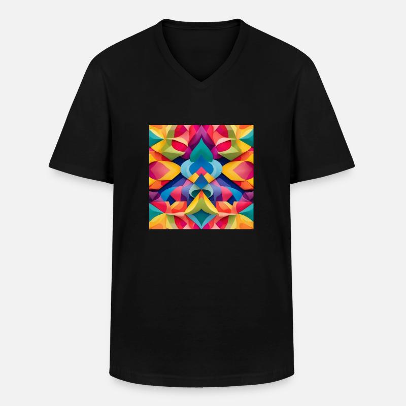Farbenfrohes Muster - Männer-T-Shirt mit V-Ausschnitt - Schwarz