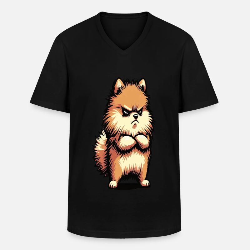 Zwergspitz Zwergspitze Zwerspitzhalter Spitz - Männer-T-Shirt mit V-Ausschnitt - Schwarz
