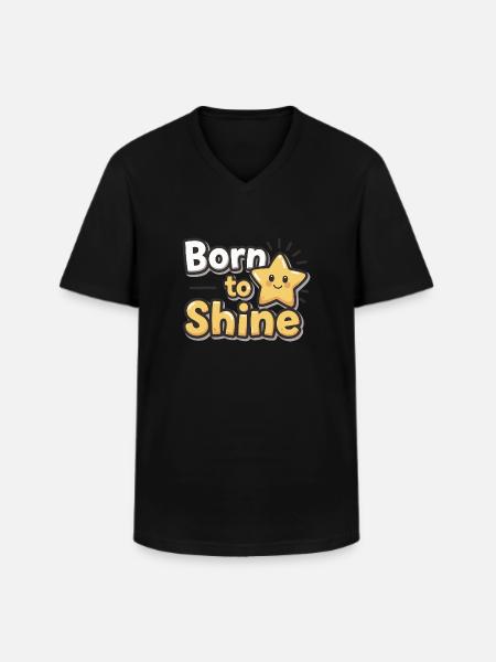 Né pour briller – Strahlender Stern - T-shirt col V Homme - noir