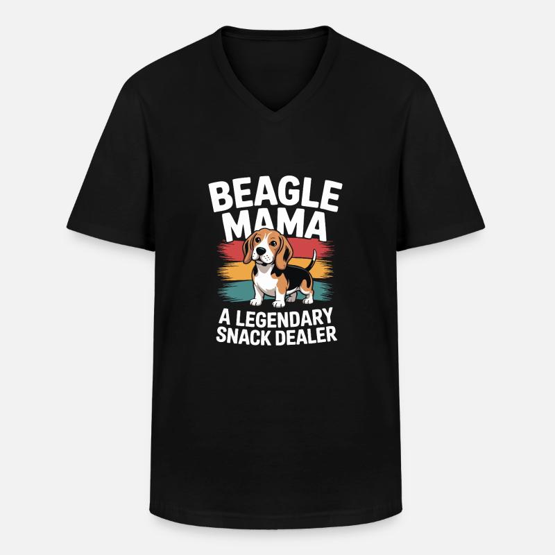 Beagle Mama, Legendärer Snack-Dealer - Männer-T-Shirt mit V-Ausschnitt - Schwarz