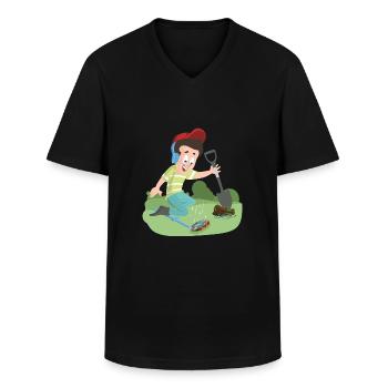Le détecteur de métaux de chasseur de trésor est déjà brillant - T-shirt col V Homme - noir - Devant - AI Model Male 178 dark (178cm)