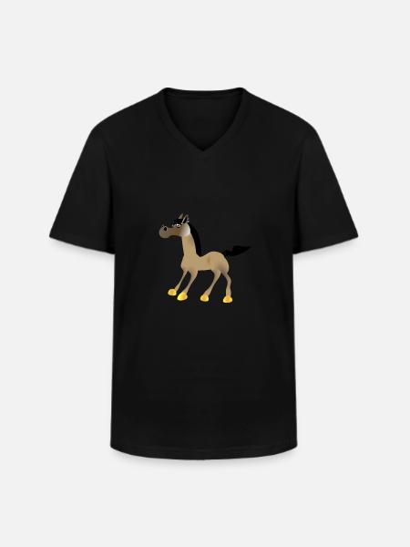 cheval 01 - T-shirt col V Homme - noir